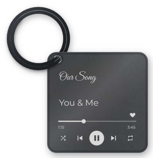 Your song: an example engraved keychain