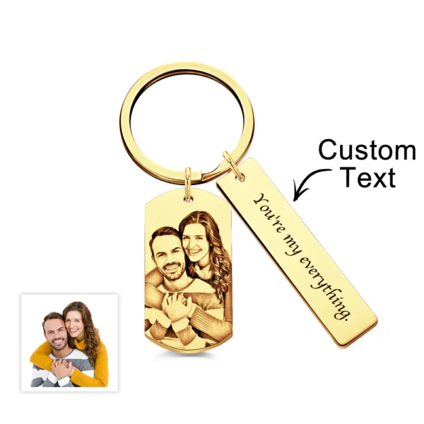 You are my everything Gold photo Keychain