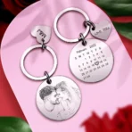 Circle-Heart Shape Calendar keychain