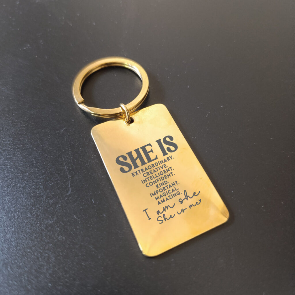 She is intelligent keychain