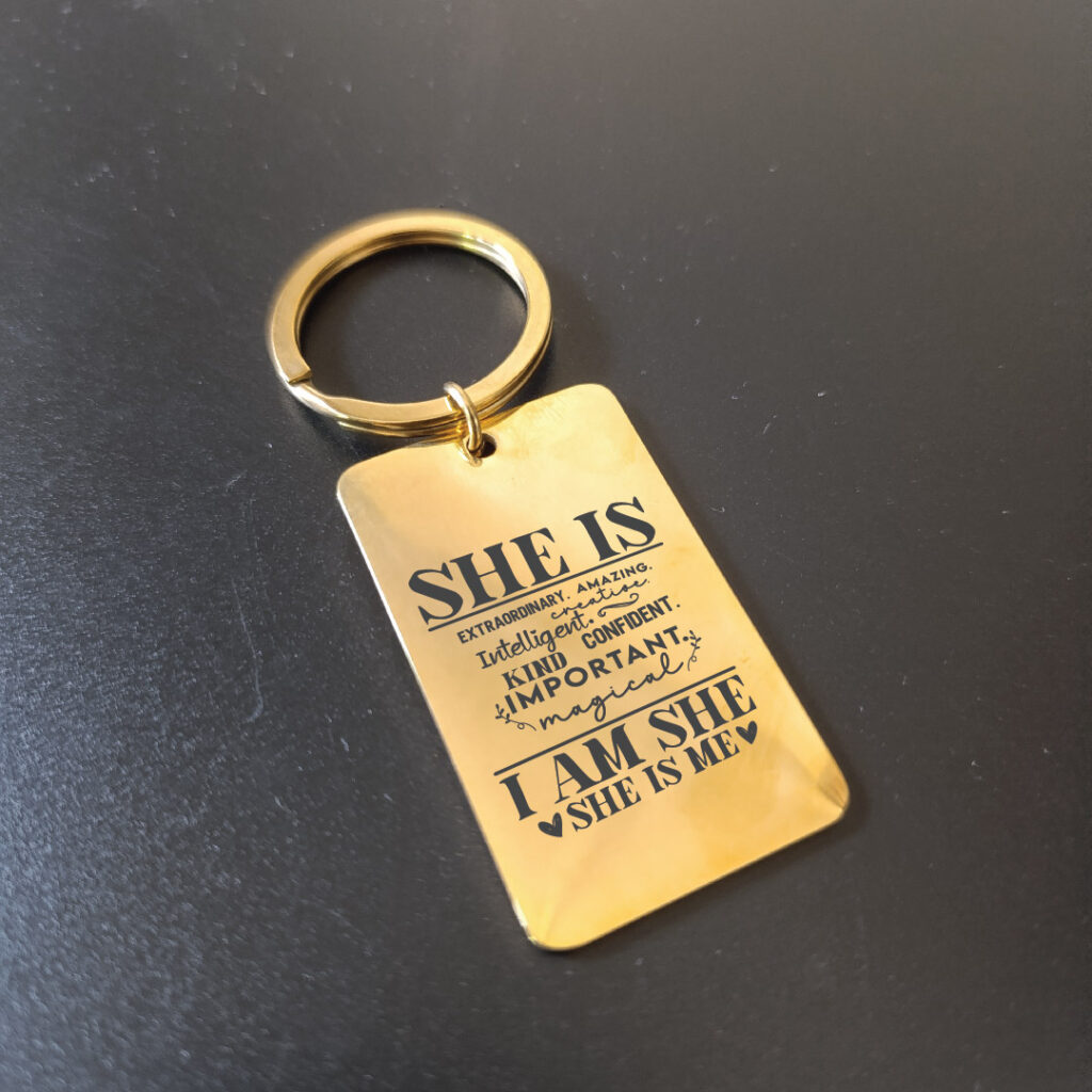 She is important keychain