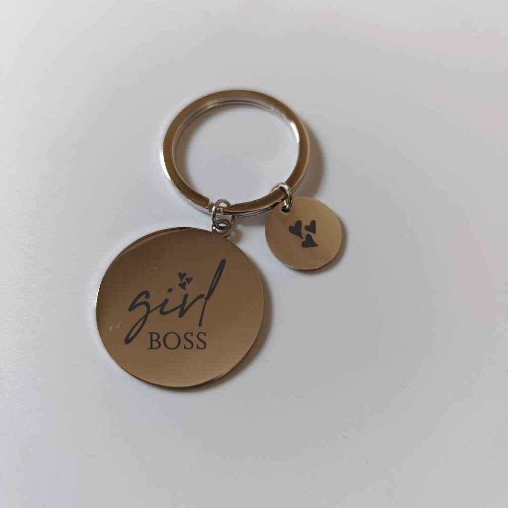 Girl boss affirmation keychain