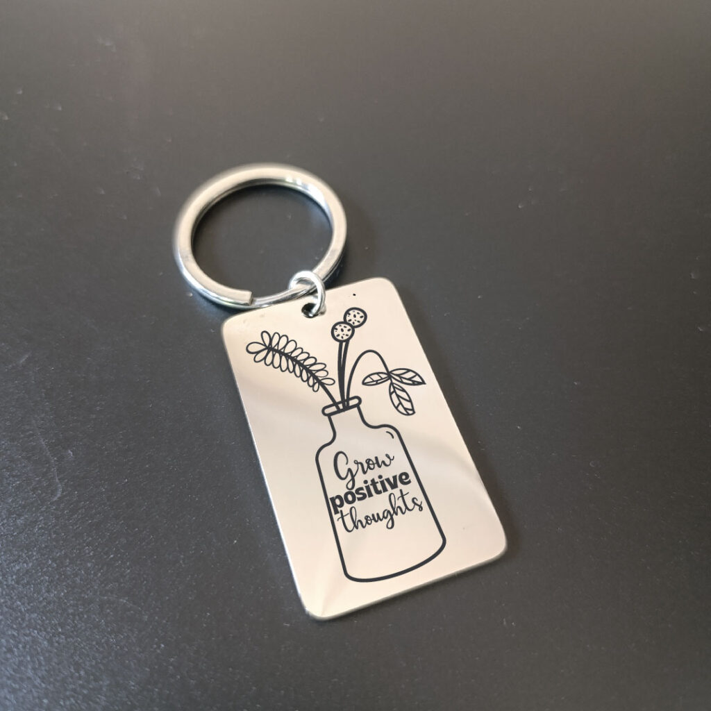 Grow positive thoughts keychain