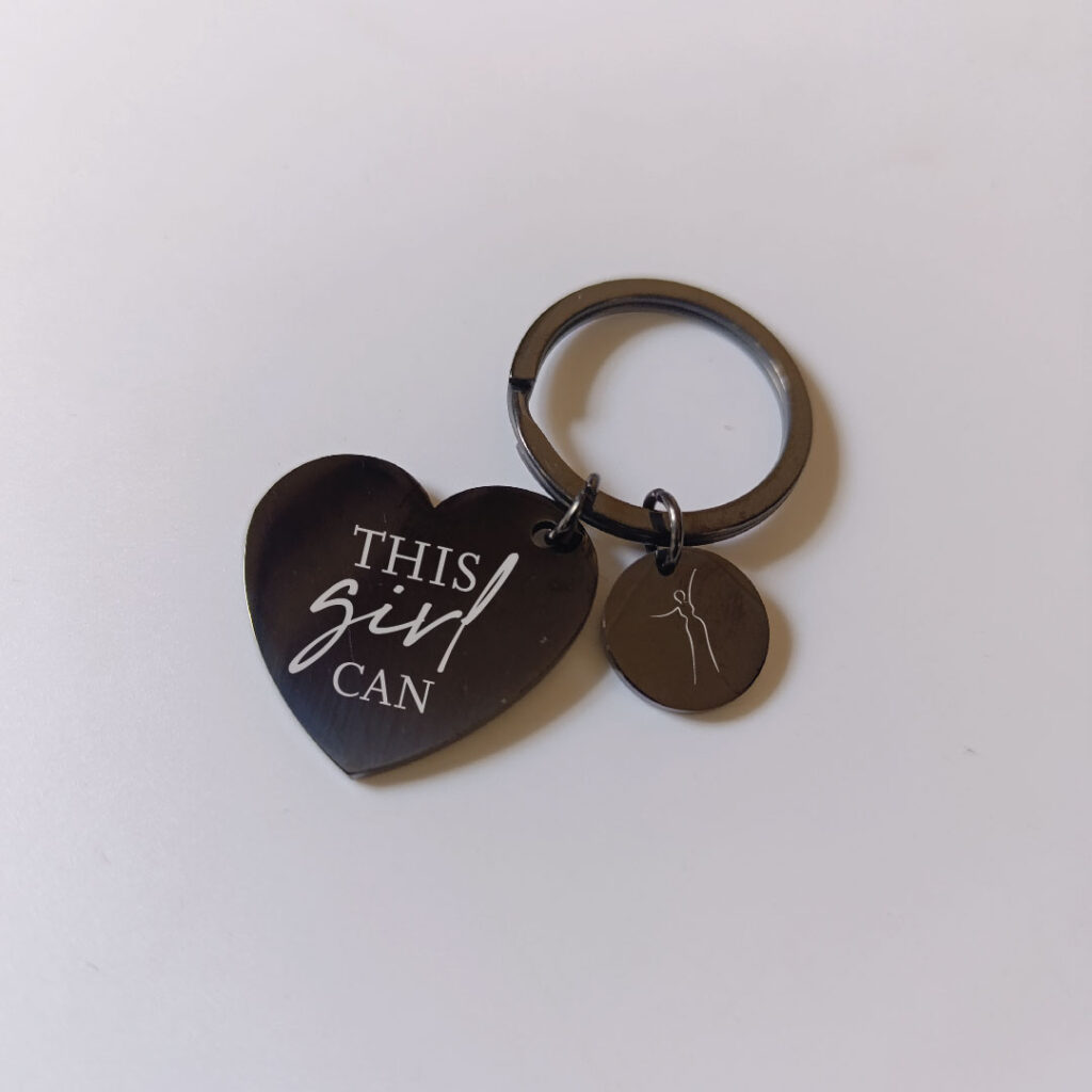 This Girl Can heart-shape keychain